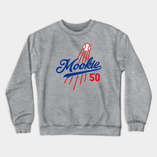 Mookie 50, Los Angeles Baseball design Crewneck Sweatshirt by FanSwagUnltd